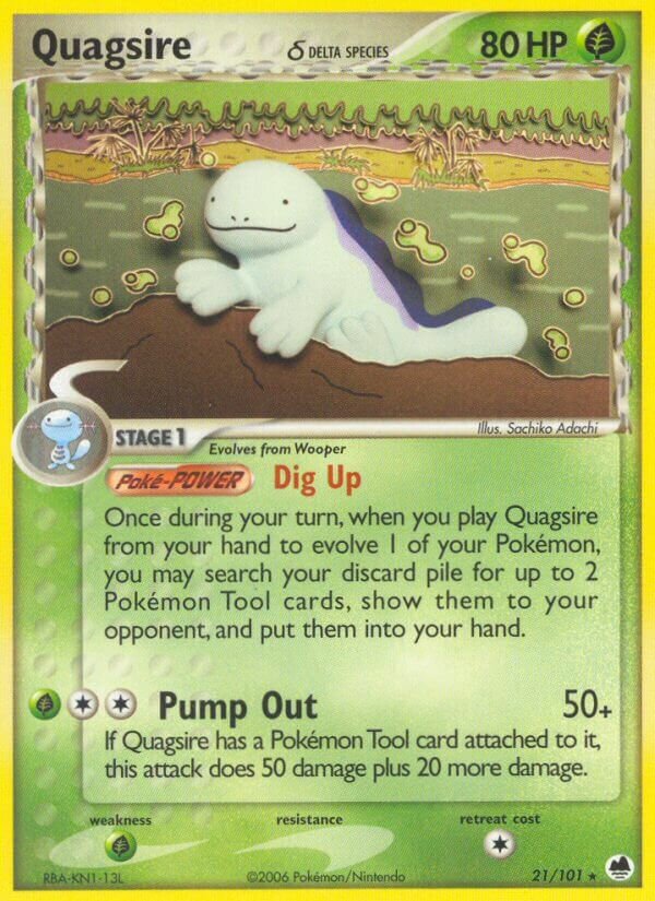 Quagsire (Delta Species) 21/101 3 EX DRAGON FRONTIERS RARE PTCG
