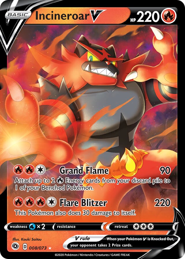 IncineroarV Champion's Path 008/073 Ultra-Rare Rare