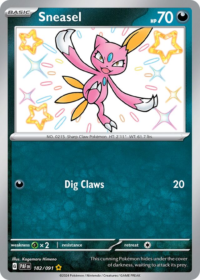 Sneasel Paldean Fates 182/091 Shiny Rare