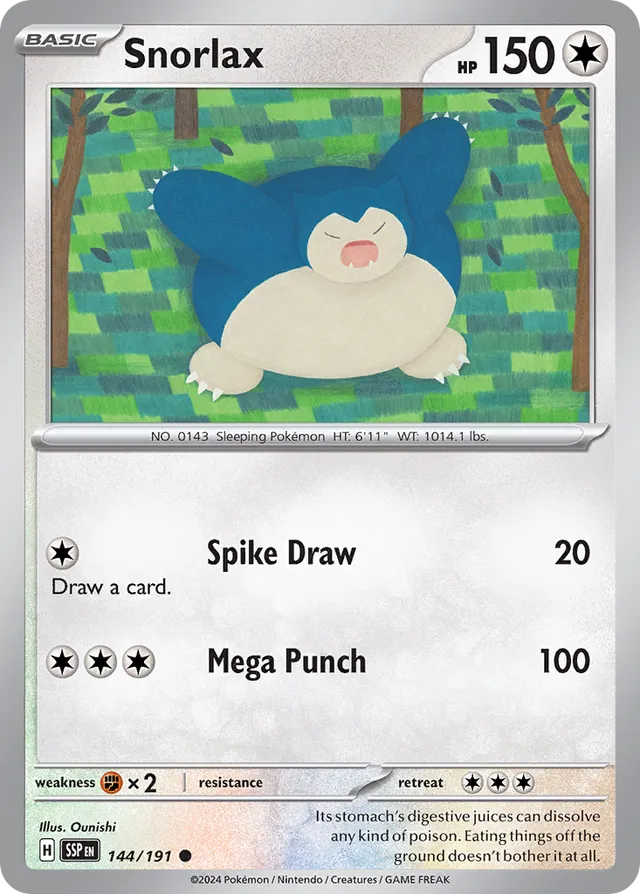 144/191 Snorlax SSP Common