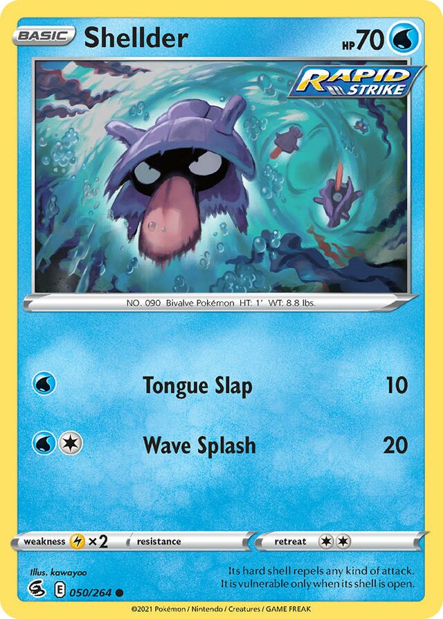 Shellder 050/264 8 SWORD & SHIELD FUSION STRIKE COMMON PTCG