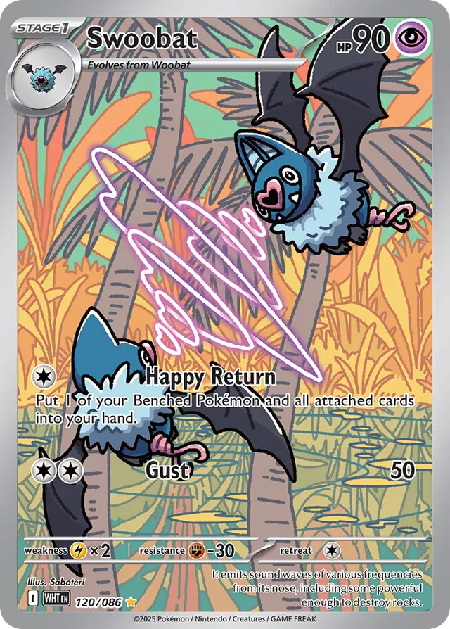 Swoobat White Flare 120/086 Illustration Rare