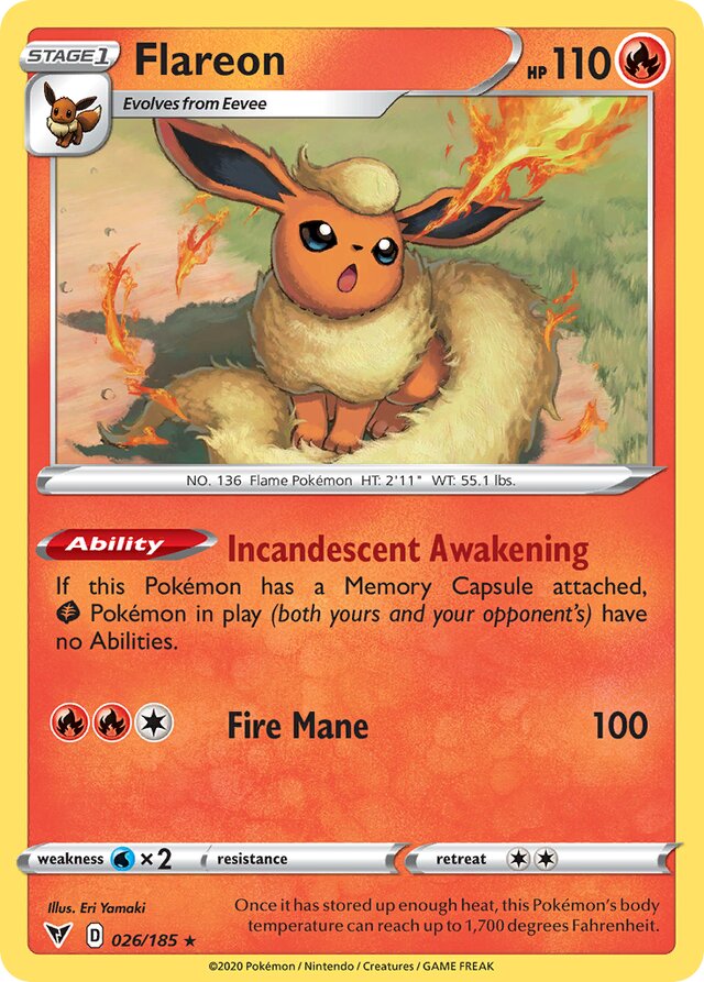 026/185 Flareon VIV Rare