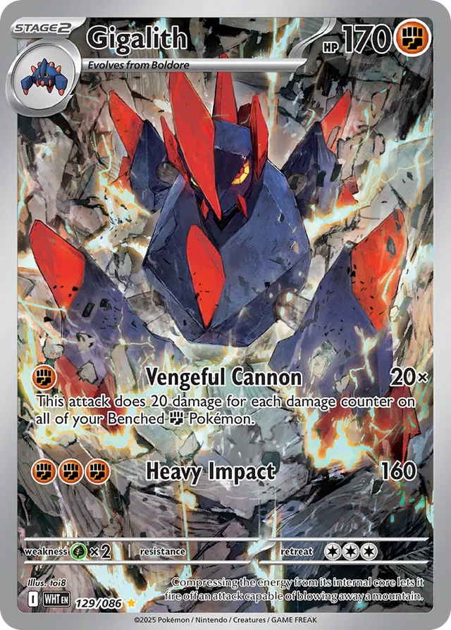 Gigalith White Flare 129/086 Illustration Rare