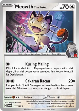 Team Rocket's Meowth (Presence of Champions 111/138)