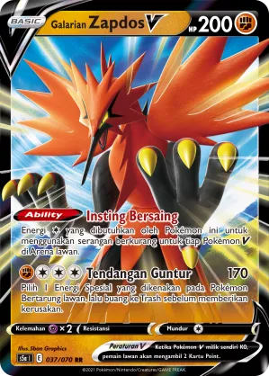 Galarian Zapdos V (Matchless Fighters 037/070)