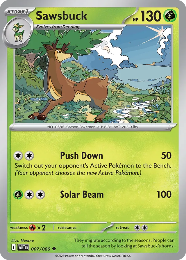 Sawsbuck White Flare 007/086 Uncommon