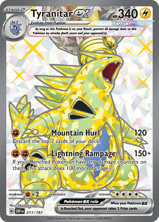 Tyranitarex Obsidian Flames 211/197 Ultra Rare