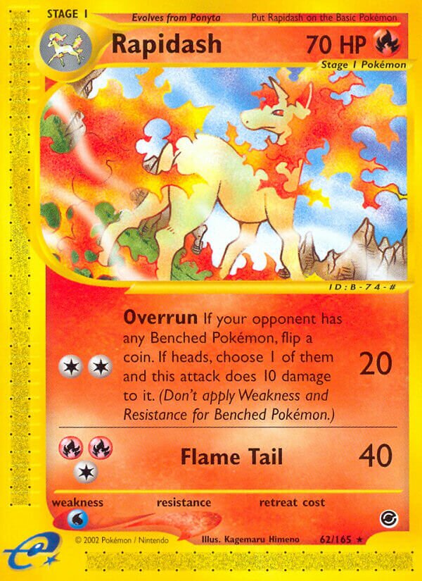 62/165 Rapidash EX Rare