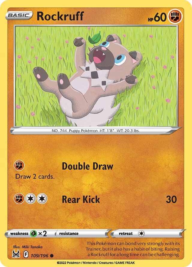 Rockruff 109/196 8 SWORD & SHIELD LOST ORIGIN Common PTCG