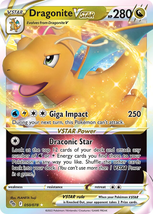 DragoniteVSTAR Pokémon GO 050/078 Rare VSTAR