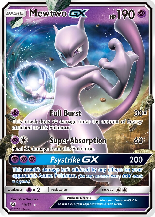 MewtwoGX Shining Legends 39/73 Ultra-Rare Rare