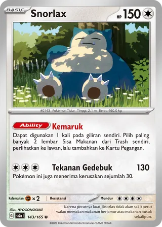 Snorlax (Pokémon Card 151 143/165)