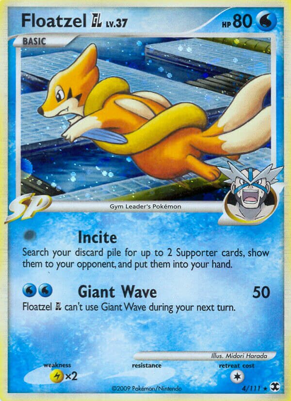 Floatzel Pokémon GL Rising Rivals 4/111 Rare Holo
