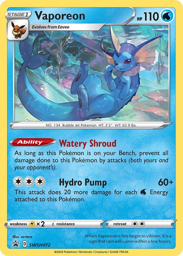SWSH072 Vaporeon SSP PROMO