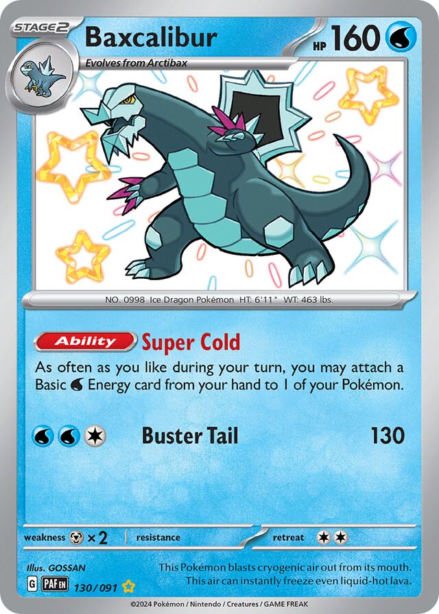 Baxcalibur Paldean Fates 130/091 Shiny Rare