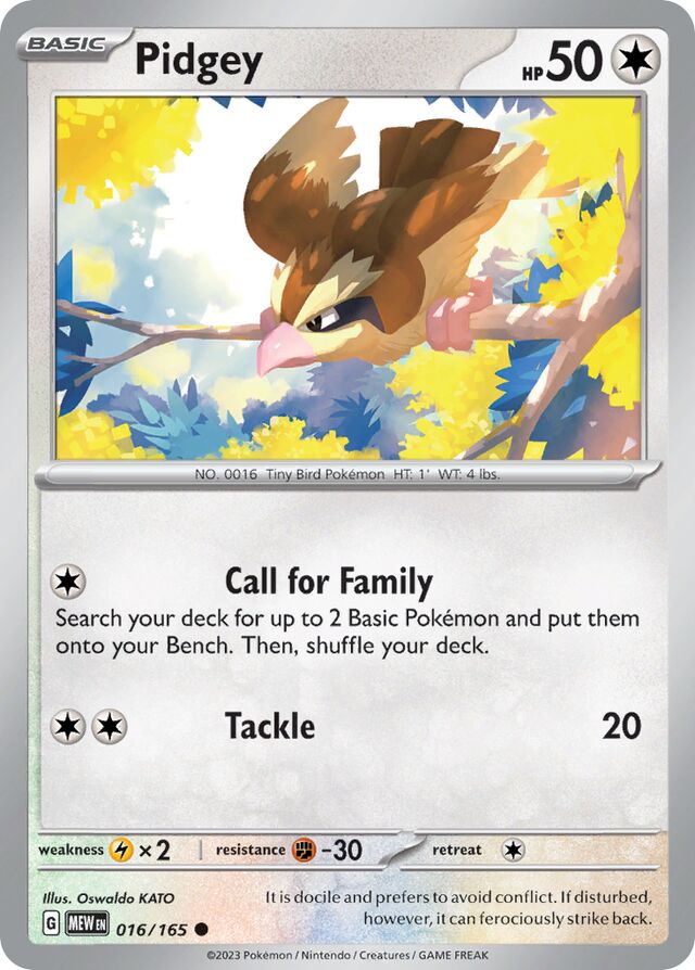 Pidgey 151 016/165 Common