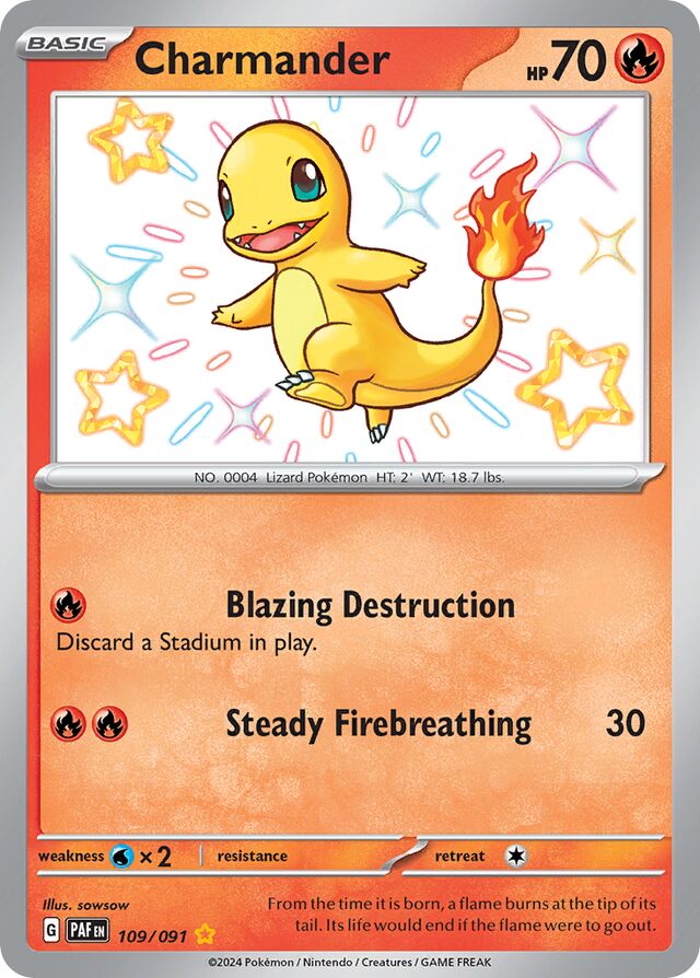 Charmander Paldean Fates 109/091 Shiny Rare