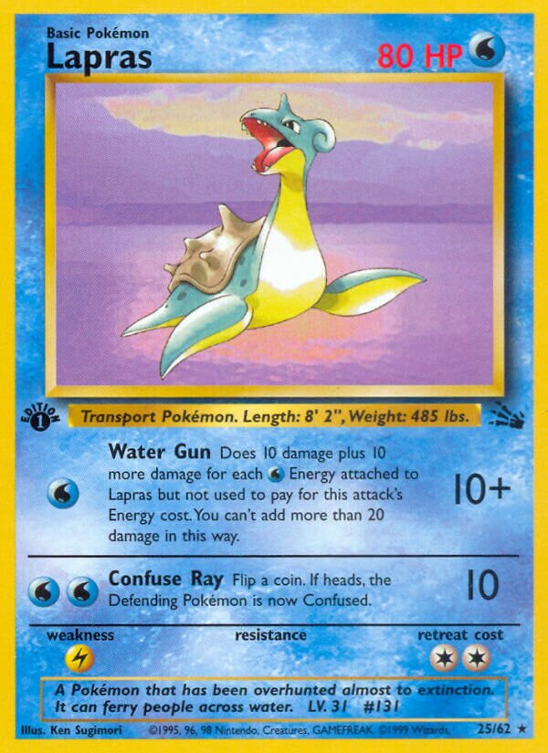 Lapras Fossil 25/62 Rare