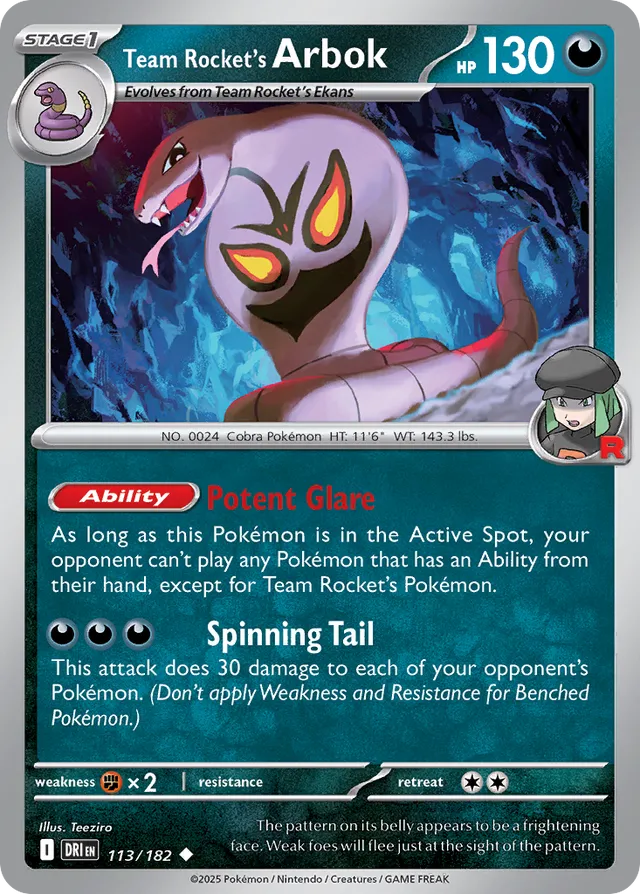 Team Rocket's Arbok Destined Rivals 113/182 Uncommon