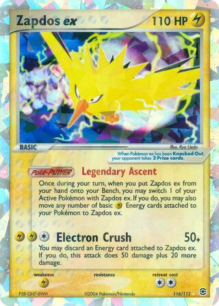 Zapdos ex (EX FireRed & LeafGreen 116/112)