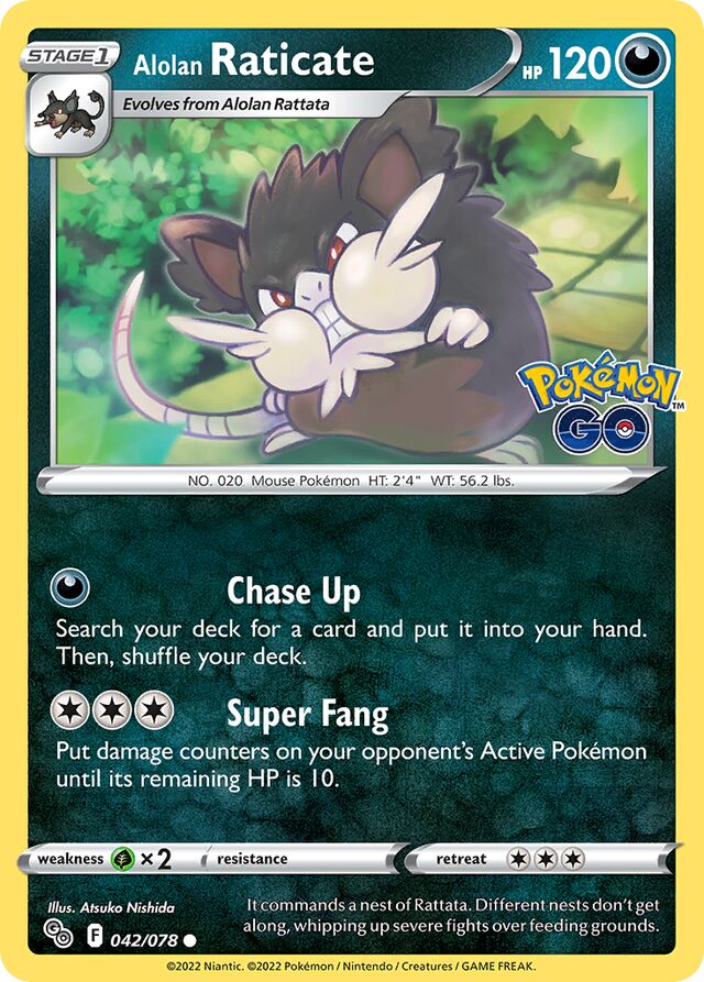 Alolan Raticate Pokémon GO 042/078 Common