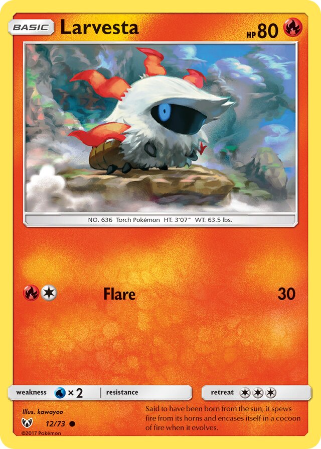 Larvesta Shining Legends 12/73 Common