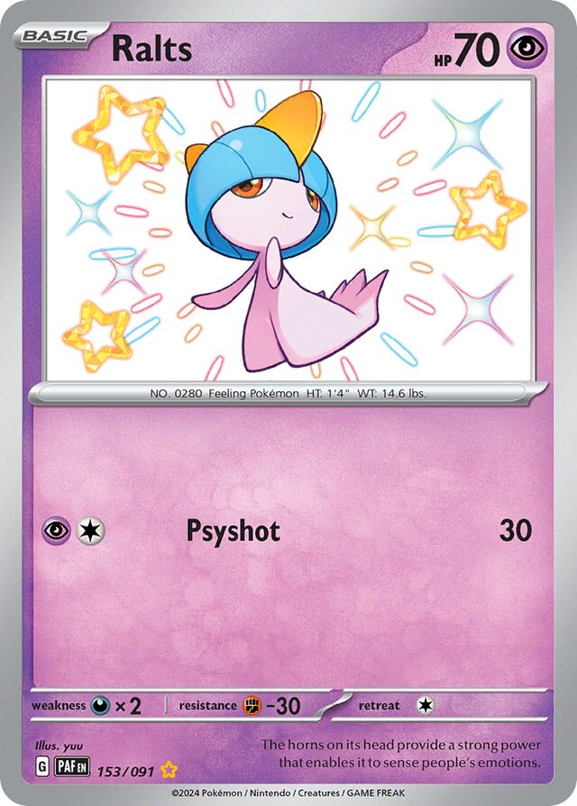 Ralts Paldean Fates 153/091 Shiny Rare