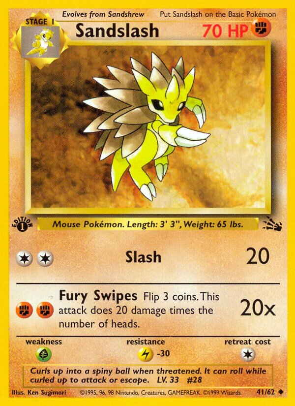Sandslash Fossil 41/62 Uncommon