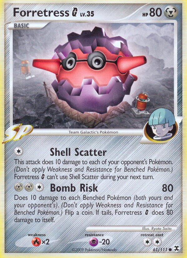 Forretress Pokémon G Rising Rivals 61/111 Common