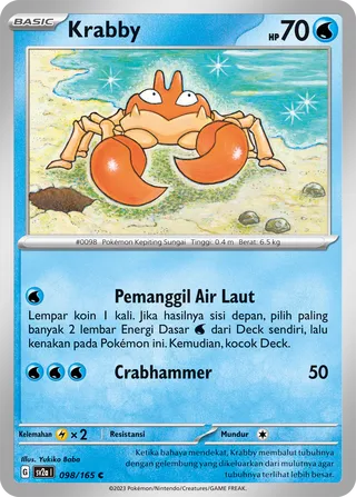 Krabby (Pokémon Card 151 098/165)