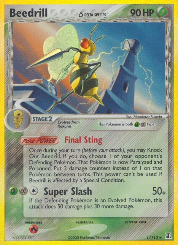 Beedrill (Delta Species) 1/113 3 EX DELTA SPECIES HOLO RARE PTCG