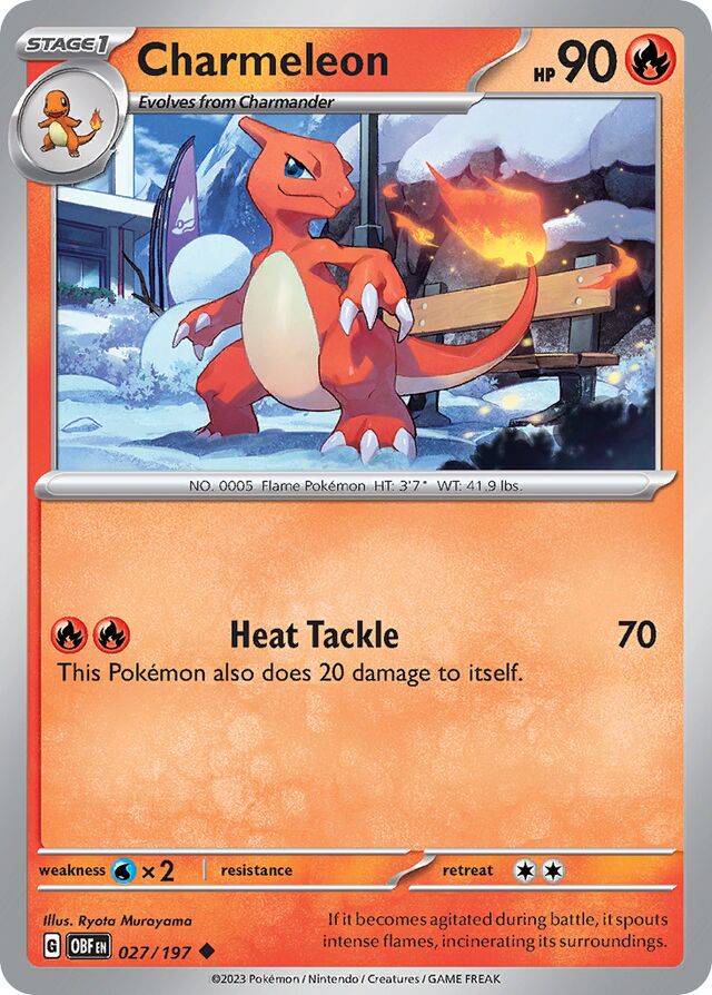Charmeleon Obsidian Flames 027/197 Uncommon