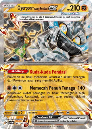 Cornerstone Mask Ogerpon ex (Terastal Festival ex 091/187)
