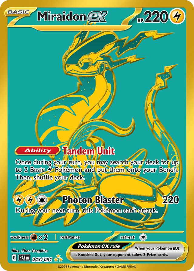 Miraidonex Paldean Fates 243/091 Hyper Rare