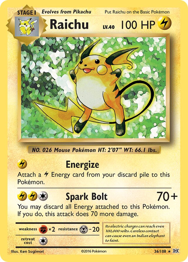 Raichu Evolutions 36/108 Rare Holo