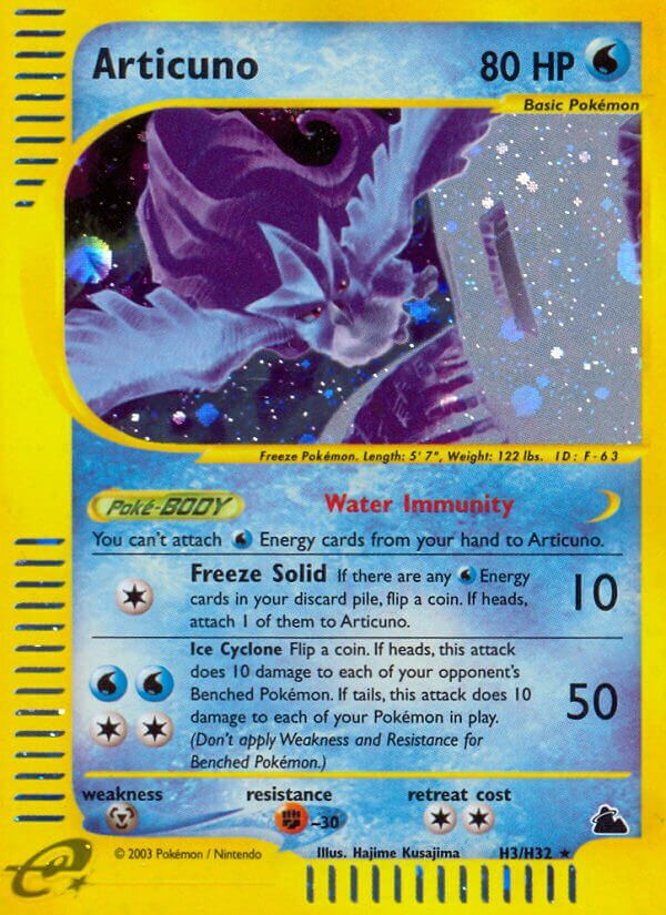 H3/H32 Articuno SK Rare Holo