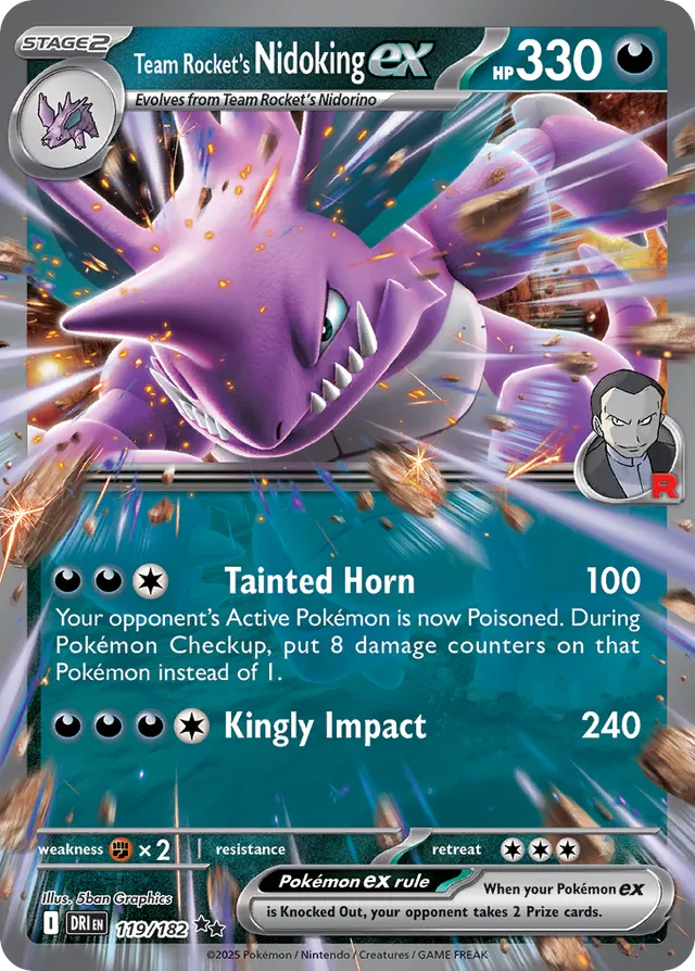 Team Rocket's Nidokingex Destined Rivals 119/182 Double Rare