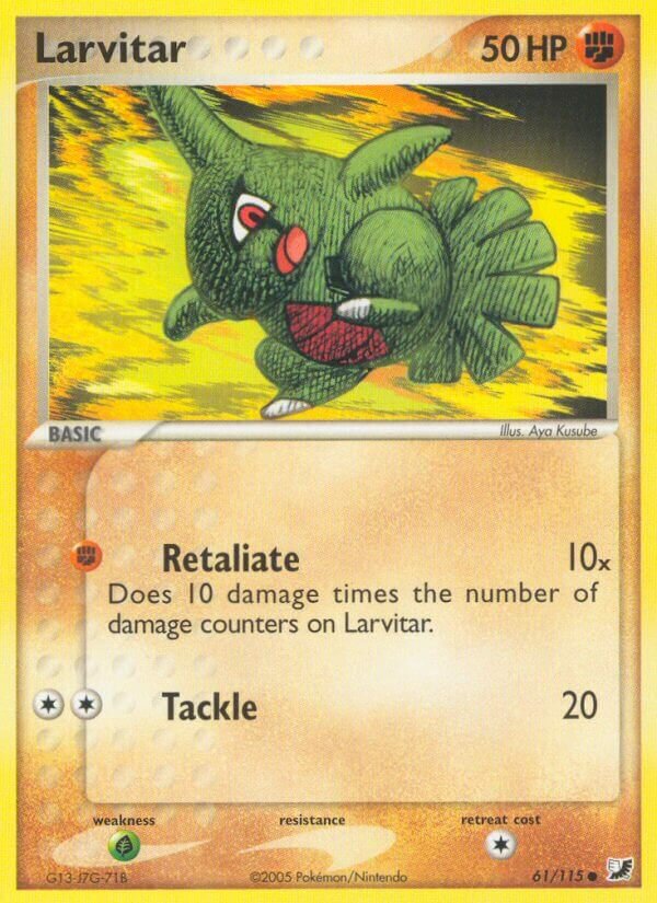 Larvitar 61/115 3 EX UNSEEN FORCES COMMON PTCG