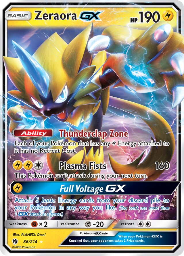 ZeraoraGX Lost Thunder 86/214 Ultra-Rare Rare