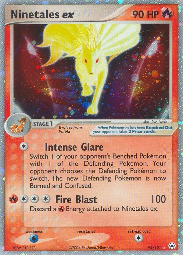 96/101 Ninetales ex HL Rare Holo ex