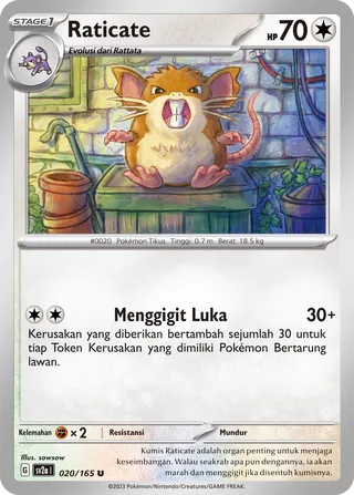 Raticate (Pokémon Card 151 020/165)