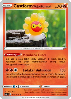 Castform Sunny Form (Silver Lance 011/070)