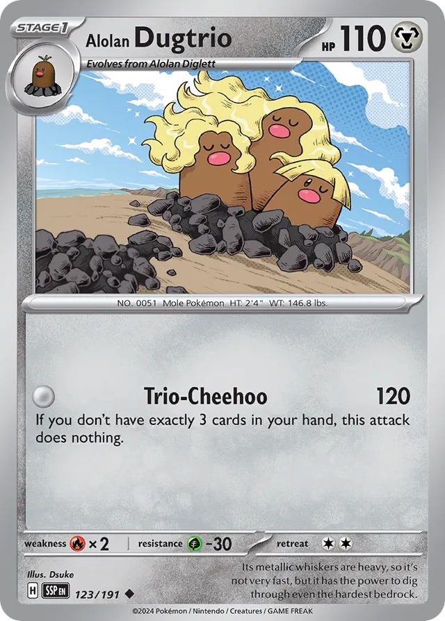 Alolan Dugtrio Surging Sparks 123/191 Uncommon