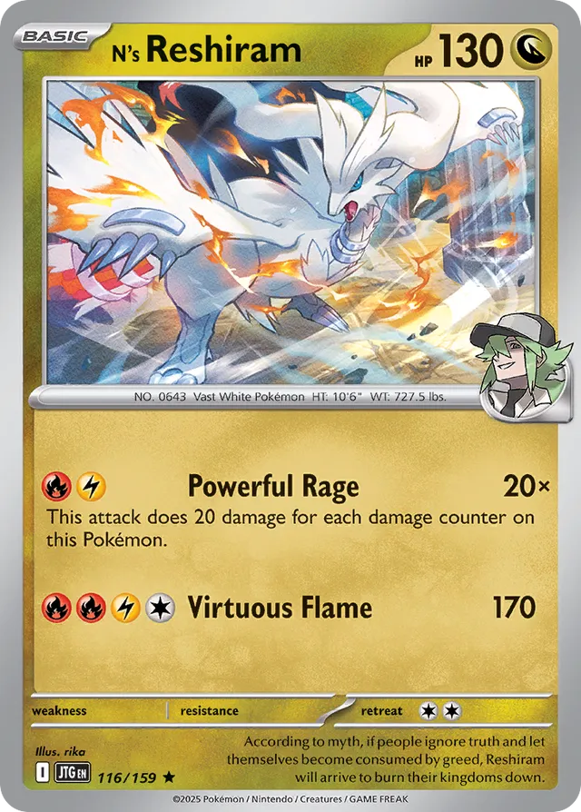 N's Reshiram Journey Together 116/159 Rare