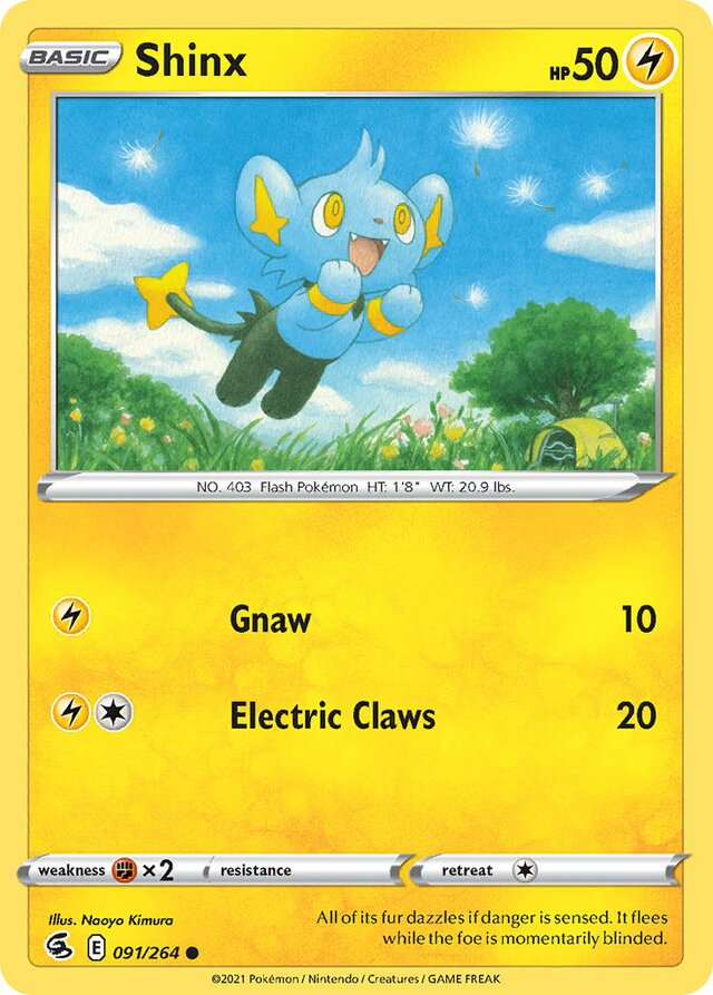 Shinx 091/264 8 SWORD & SHIELD FUSION STRIKE COMMON PTCG