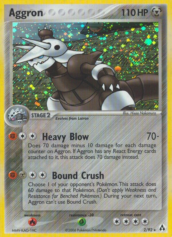 Aggron 2/92 3 EX LEGEND MAKER HOLO RARE PTCG