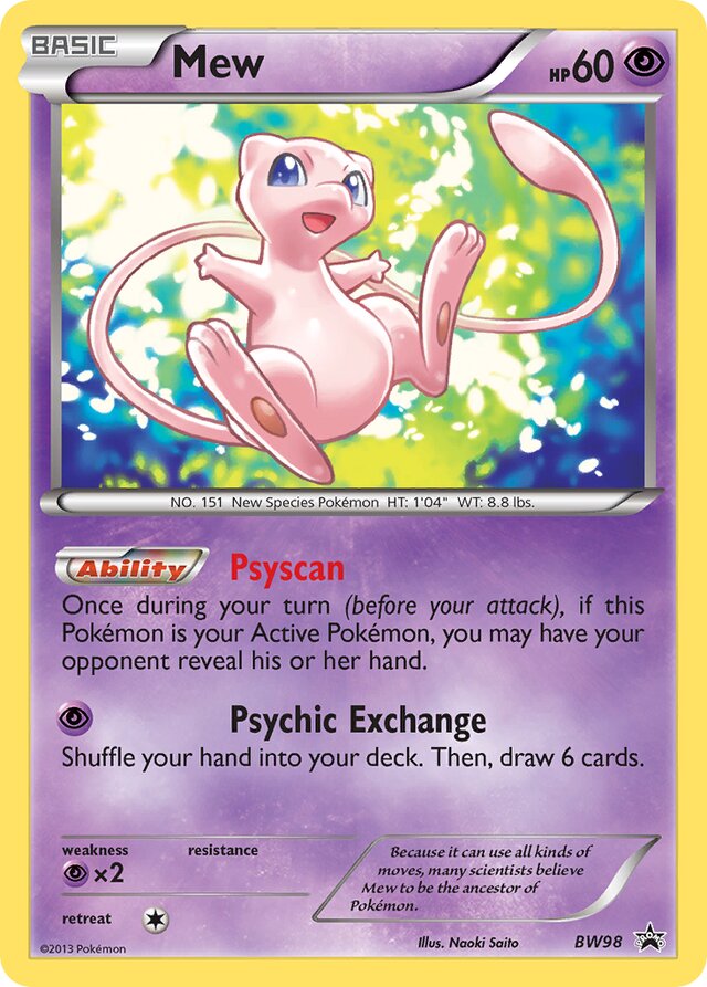 Mew BW Black Star Promos BW98 PROMO