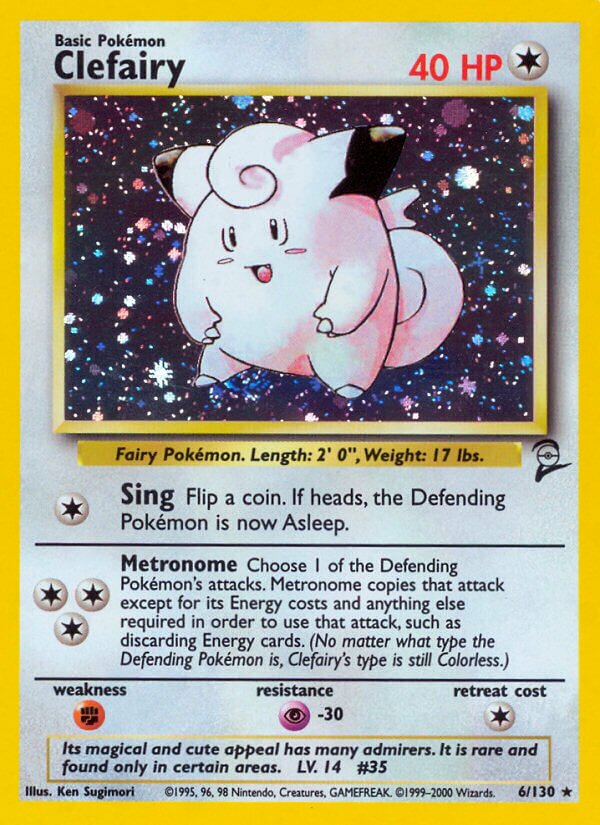 Clefairy Base 2 6/130 Rare Holo