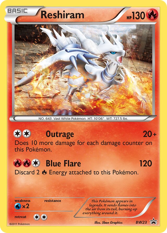 Reshiram BW Black Star Promos BW23 PROMO